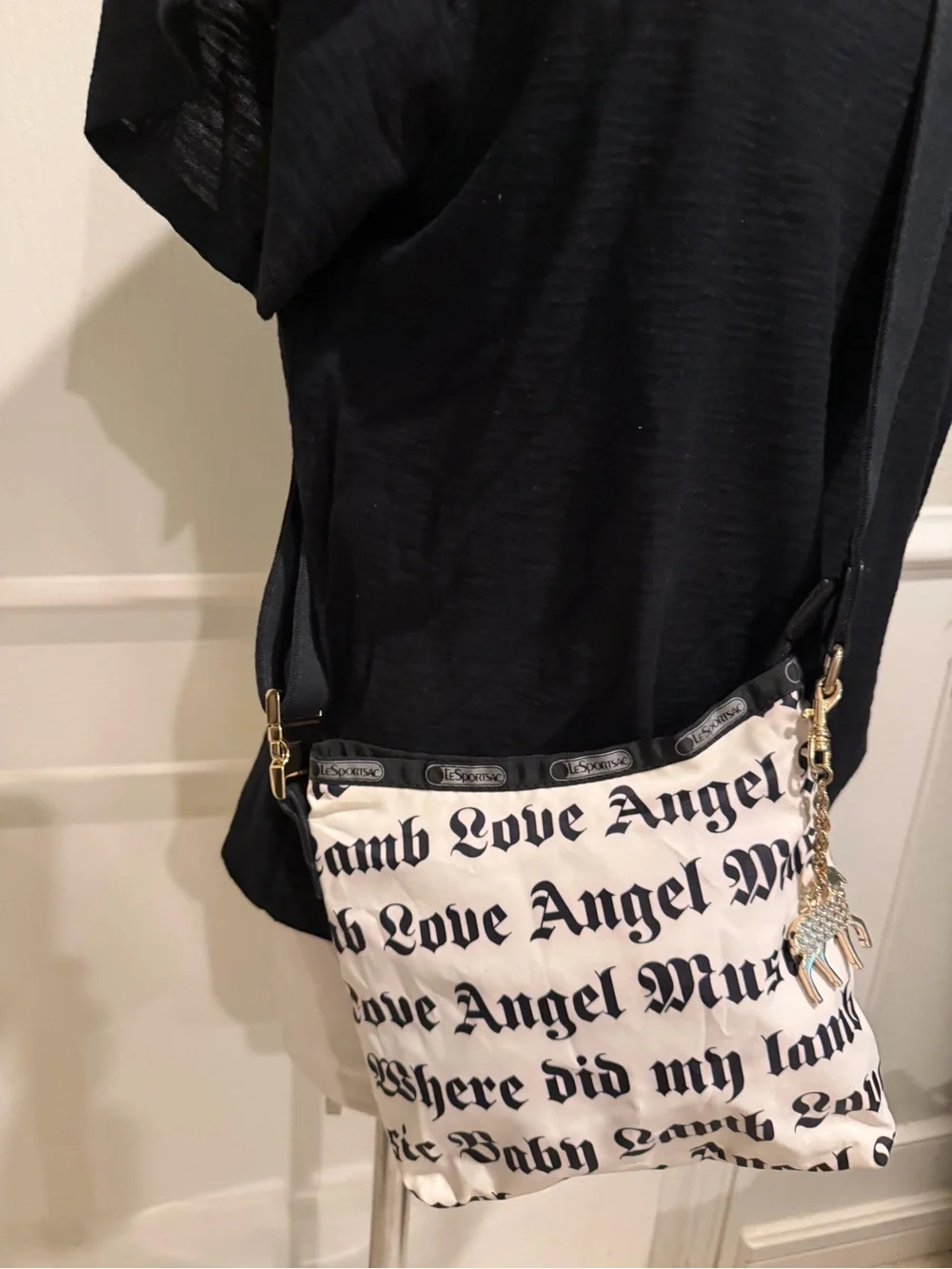 LeSportsac Black-and-Red Gwen Stefani Labeled Bag